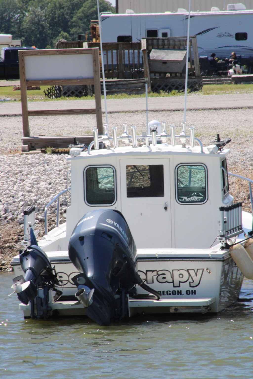 Rear view of Parker with Yamaha main engine and kicker motor